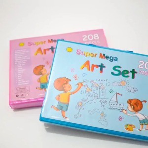 Pensil Warna Crayon Set Alat Menggambar Lukis Cat Air Art Painting Peralatan Sekolah Anak Isi 208 Pcs Mega Krayon