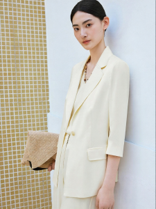 Summer Elegant Retro Commuter Single Button Notch Collar Blazer