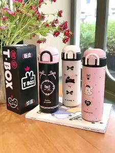 TUMBLER TERMOS T-BOX WITH HANDLE PORTABLE VACUUM INSULATED BOTTLE HOT & COOL 500 ML STAINLESS STEEL 316 / COFFEE TUMBLER / TERMOS TAHAN PANAS & DINGIN