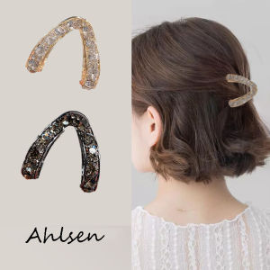 V-shaped Mini Hair Claw Clip Shiny Crystal Small Sizes High Ponytail Holder Side Fixed Headwear