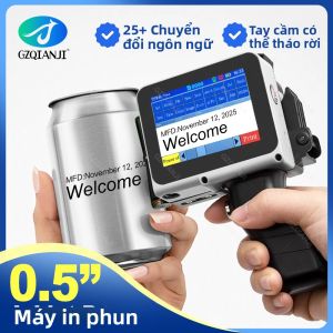 Máy In Phun Mini 127mm Máy Mã Hóa Di Động Để In Nhãn Nhựa Số Lô Ngày Tháng Logo Bằng 28 Ngôn Ngữ