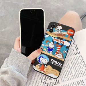 Case TPU Softcase Snoopy untuk Ponsel Samsung, Realme, dan Oppo