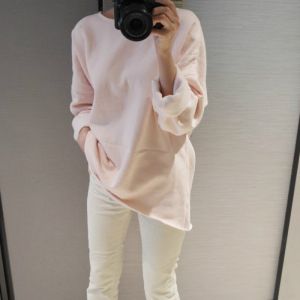 เสื้อสเวตเตอร์คอกลมแขนยาวผ้ากำมะหยี่ผสมคอตตอนสำหรับผู้หญิงในฤดูใบไม้ร่วงและฤดูหนาว เสื้อคลุมกันหนาวแบบสวมหัวแบบบาง