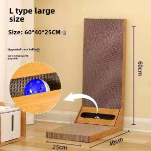 [SG]🚚 Cat Scratch Board L-Type Right angle corner standing board Cat Oversized Corrugated Paper