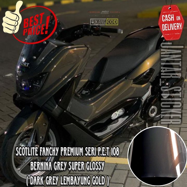 Sticker Scotlite Dark Grey Lembayung Gold Merk Fanchi Seri PET Terbaru