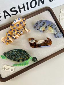 Marine Animal Claw Hair Clips. Unique Casual Island Style. Acetate Handmade. High - Quality. Fashion - Trendy.