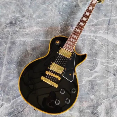 【𝐑𝐄𝐀𝐃𝐘 𝐒𝐓𝐎𝐂𝐊】 GIBSON LES PAUL CUSTOM BLACK BEAUTY GOLDLINE Electric Guitar