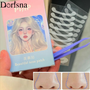 Dorisna 30 Dải giảm béo mũi vô hình dải nâng sống mũi trong suốt kèm nhíp miếng dán cánh mũi co lại để trang điểm cosplay