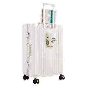 MANLVSHI | Student Suitable Multifunctional Alu-Frame Password Luggage 24 inch