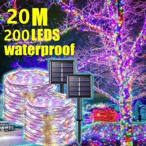 10M/20M/50M Solar Christmas LED Outdoor String Lights Outdoor Waterproof for Garden Garland