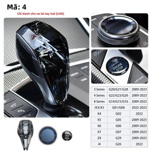 RYSJM | Bộ Cần Số Pha Lê 3 Món Dành Cho BMW 3 5 Series X3 X5 X6 F44 G20 G05 G06 G08 G30 6GT - Độ Chế Cần Số Tự Động