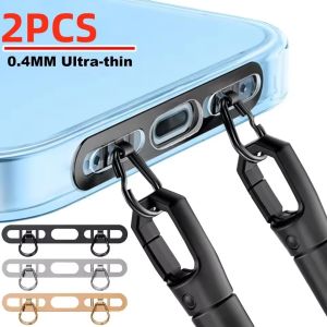 New Ultra-thin Metal Phone Lanyard Gasket Patch Stainless Steel Sturdy Hanging Cord Clips Cellphone Safety Connecter Accessories