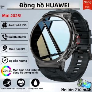 Đồng Hồ Thông Minh Quân Sự GPS V69 Mới Năm 2025 Màn Hình 1.85 Inch Pin 710mAh Đo Nhịp Tim GPS Thể Thao Chống Nước IP68 Gọi Bluetooth Dành Cho Nam