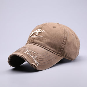 BAODUOLEI | Retro Hole Letter Embroidery Baseball Cap