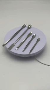 3PCS Stainless Steel Medicine Spoon Lab Micro Spatula Spoon Untuk Pengukuran Serbuk Laboratorium