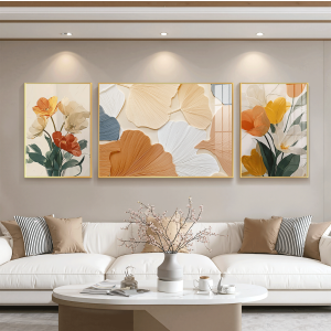 YIBIYIHUA | Abstract Floral Modern Wall Art Triptych for Living Room