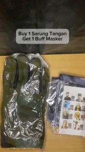 (BUY 1 GET 1) SARUNG TANGAN FULL FINGER TACTICAL ADVENTURE FREE BUFF MASKER WAJAH WARNA RANDOM