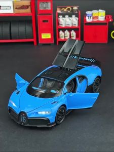 1:32 Chiron Atlantic Supercar Toy Models Alloy Diecast Doors Opened Exquisite Interior Pull Back Sound Light for Children Gifts