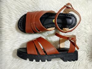 Chunky Heels Maria Sandals Made in Liliw Laguna - Brown White Beige Black - Strappy Ankle Strap - Thick Platform Sole - Casual Wear