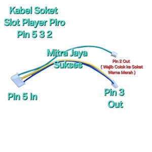 Kabel Soket Slot Player Ampli Piro Pin 5 3 2 Original Piro