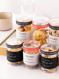 Transparent Cookie Jar Cookie Snowflake Crisp Packing Box Food Sealed Barrel Plastic Container Baking Box Candy Bottle