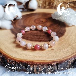 Authentic Sakura Agate with Yanyuan Agate Bracelet