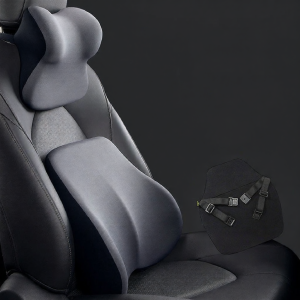 Neck and Lumbar Support Pillow Set Car Headrest