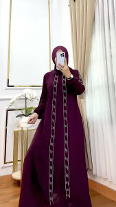 Fashion Muslim Gamis LAYANA crinkle airflow premium mix swarovski abaya turkey mewah gaun pesta lebaran busui bahan adem bisa cod