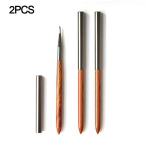 Soft Nylon Wood Handle Watercolor Nail Brush DIY Nail Art Liner Brush Stripes Flower Butterfly Painting Drawing Manicure Tools