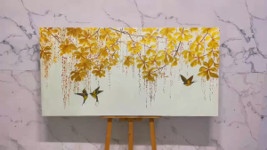 Tranh Cây Vàng Thu Hút Tài Lộc Tranh Canvas Tranh Tráng Gương Tranh Quà Tặng