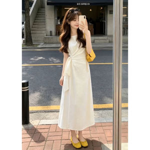 ZHENMANZI | Elegant White Sleeveless Dress For Summer Waist Slimming Long Dress