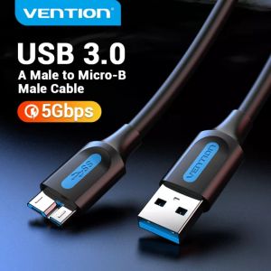 Vention Kabel USB Mikro 3.0 3A Mens pair Micro-B mens data wire straight head round wire Pengisi Daya Cepat Kabel Data Kabel Ponsel For Samsung Note 3 S5 Kabel USB Mikro B Sony
