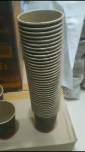 Paper Cup Kraf/ Gelas Kopi Tahan Panas /Nesto 8 oz/Kraft Coklat Motif Random/Isi 50pcs
