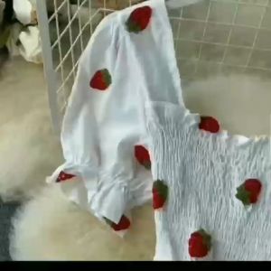 ANNESHOP88 Women White Dress Casual Dress Korean Flower