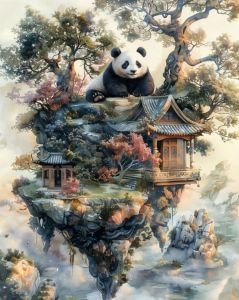 Kayou | Oil Painting By Numbers Panda Wonderland Style DIY Number Drawing Canvas Pictures By Numbers Home Decor Large Size Frameless