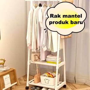 Triangle stand hanger 160cm Rak gantungan baju  Besi Rak baju Rak Pakain Rak Buku Multifungsi Dengan 4 ROAD