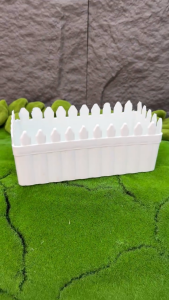 Bộ 04 chậu hàng rào trắng 30x14x12cm nhựa cứng xinh xắn