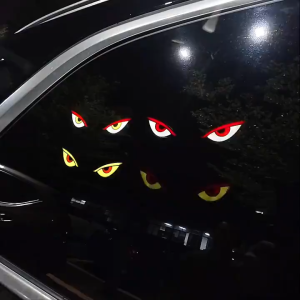 OSQ Solar Rechargeable LED Blinking & Moving Devil Eyes With Shock Sensor For Motor & Car Windshield