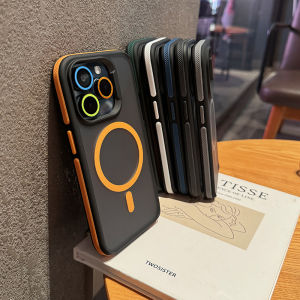Applicable to Iphone15promax Phone Case MagSafe Magnetic Charging Apple 14 Frosted Anti-Fingerprint 13P Thickened Drop-Resistant 12 Stylish Custom Color Matching 15pro Trendy Soft Rubber Protective Cover