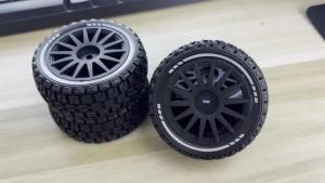 Bộ Bánh Xe Và Lốp Rally Block Dành Cho Xe RC 1/10 1/12 - Tương Thích Với Kyosho FW06 - Bánh Xe Nylon Lục Giác 12mm Và Lốp Cao Su - Bộ 4 Chiếc
