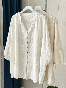 New Chinese Style Long Sleeve Sun Protection Shirt Coat Womens Spring Summer Thin Cardigan Blouse Top Loose Fit Button Detail Embroidery