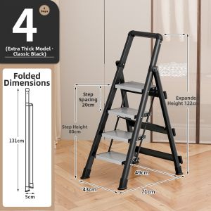 MOLORE | Foldable Extendable Heavy Duty Aluminum Step Ladder