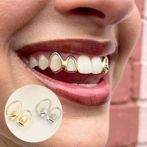 kittenBaby 1 Piece Gold Color Daily Wearable Tooth Jewelry Dental Grillz Hip Hop Hollow Heart Tooth Grillz For Women
