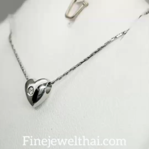 Finejewelthai-จี้รูปหัวใจ เพชรCZ-เงินแท้925-เพชรสังเคราะห์ เกรดAAA-P1011cz00_2