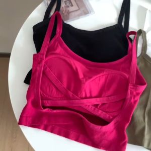 MI-P299 Tanktop Wanita Polos Basic With Cup Bra Tali Silang Belakang / Tengtop Korea Atasan Inner Fashion Korean