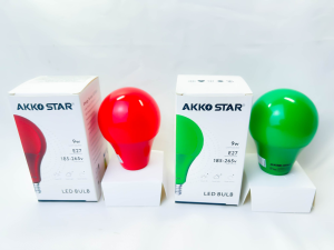 bóng đèn LED tròn 9W AKKO STAR màu đỏ 53579 hoặc màu xanh lục 53586