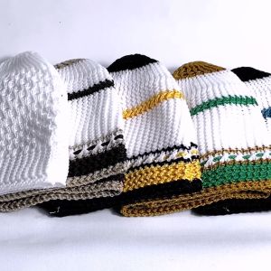 Peci Kopiah Haji Rajut Anak Bahan Wol Tebal dan Lembut Warna Putih Hitam Biru Coklat Merah