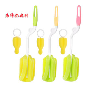 Portable Baby Bottle Cleaning Brush Set Sponge Scrubber for Milk Bottle Wash Baby Care Tool Durable PP Material Easy to Clean