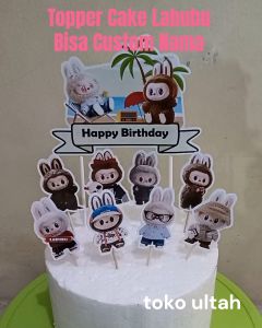 Topper Karakter Labubu untuk Hiasan / Dekorasi Kue Ulang Tahun Anak Karakter Birthday Cake