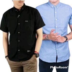PAKET 2 PCS 50 RIBU KEMEJA POLOS PRIA LENGAN PENDEK